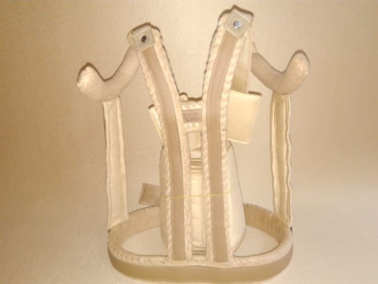 Hyperextension spinal frame with shoulder straps, rear view
