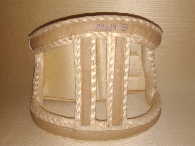 Lumbosacral corset interior showing stays and lining