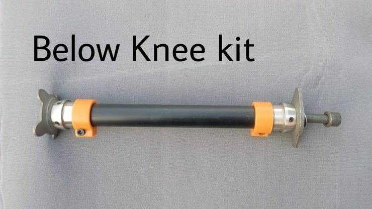Below-knee modular prosthetic kit with pylon and adapters